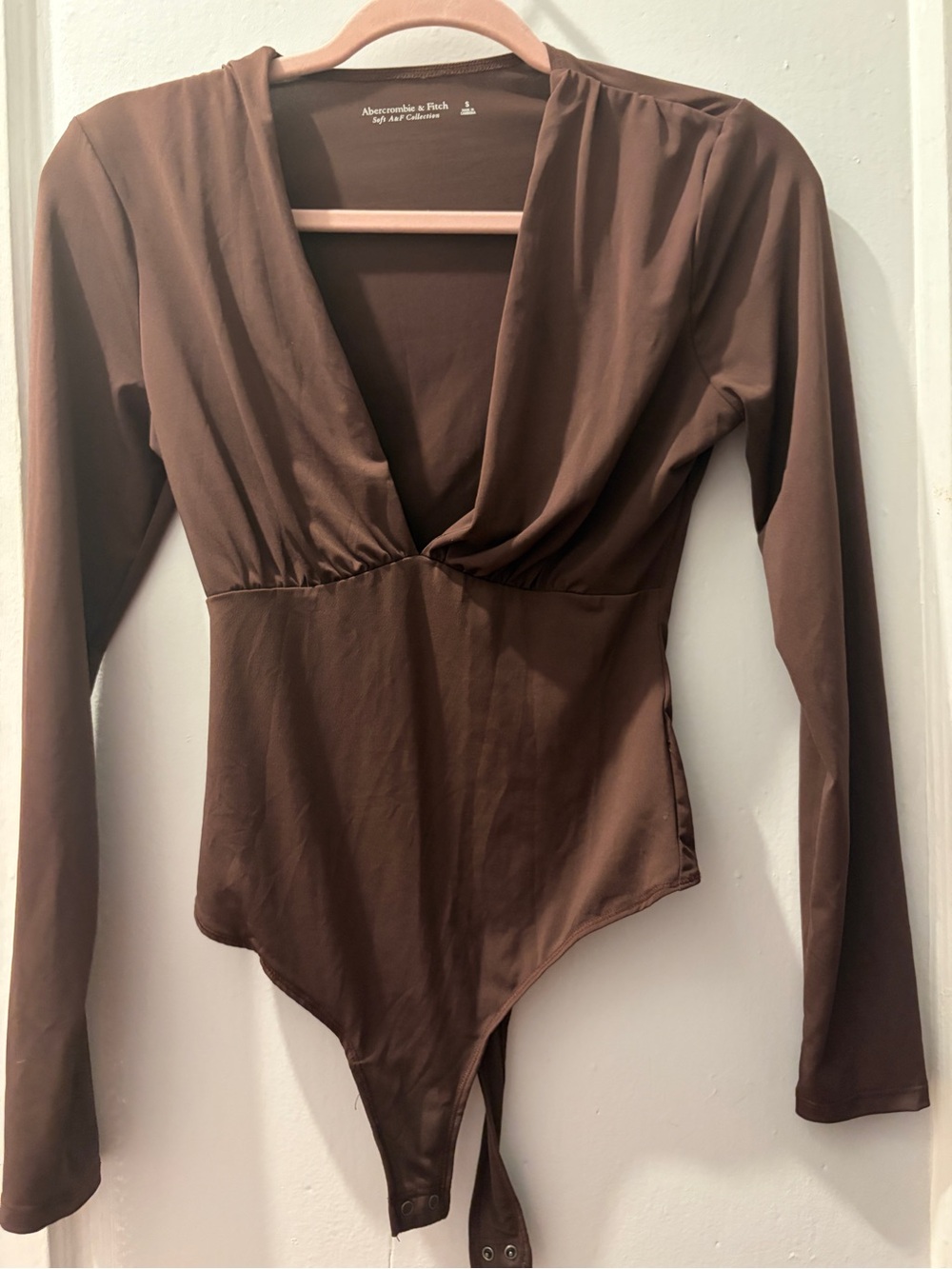 Abercrombie & Fitch Chocolate Brown Long Sleeve Bodysuit